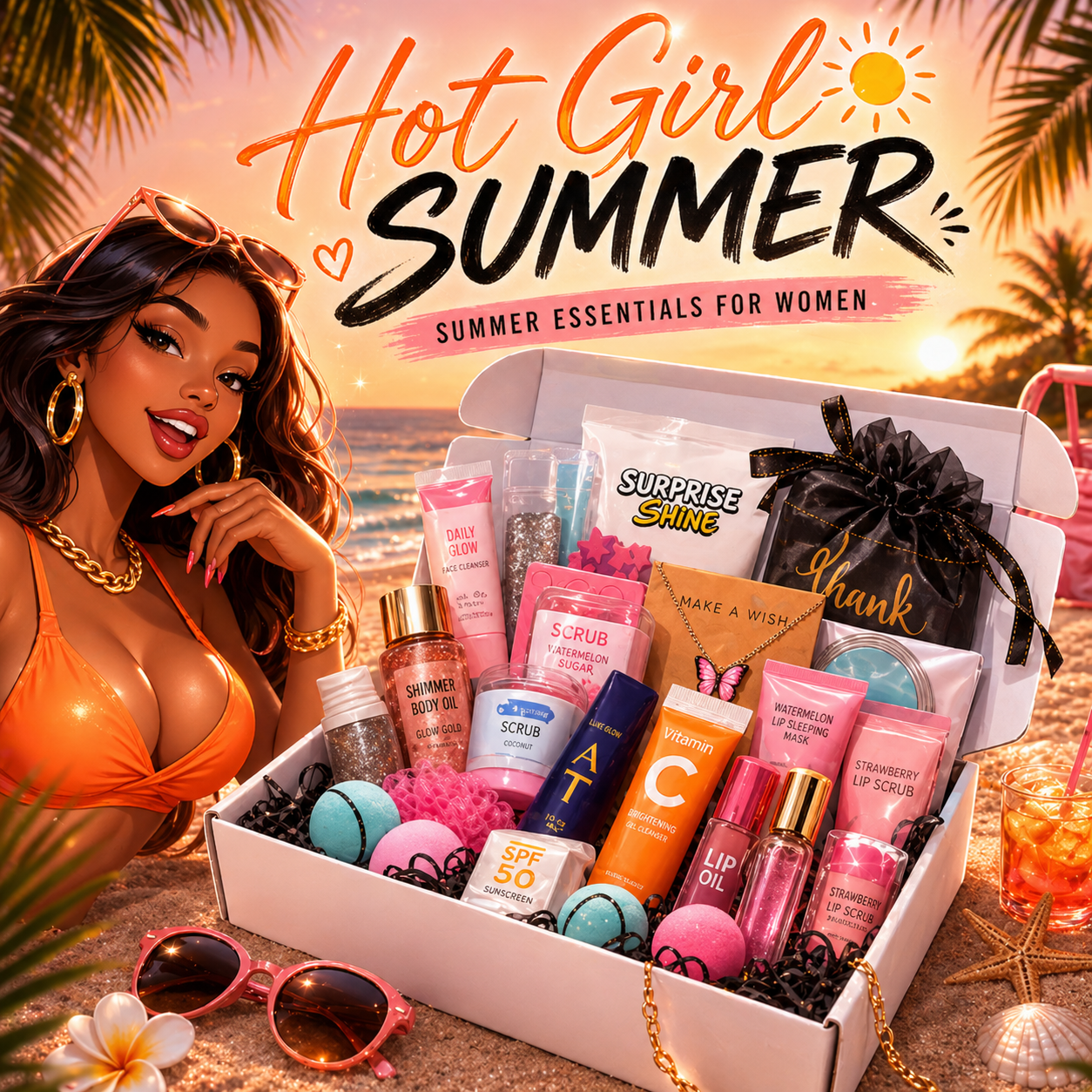 BOÎTE D'ÉTÉ HOT GIRL - Coffret de vacances d'été