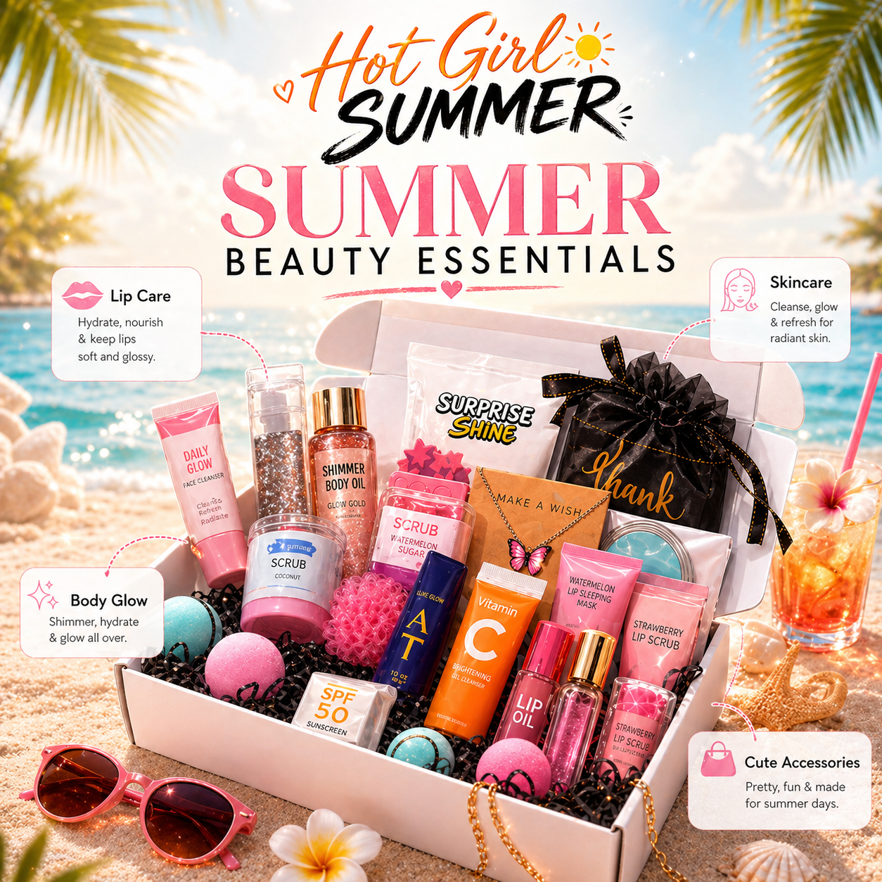 BOÎTE D'ÉTÉ HOT GIRL - Coffret de vacances d'été