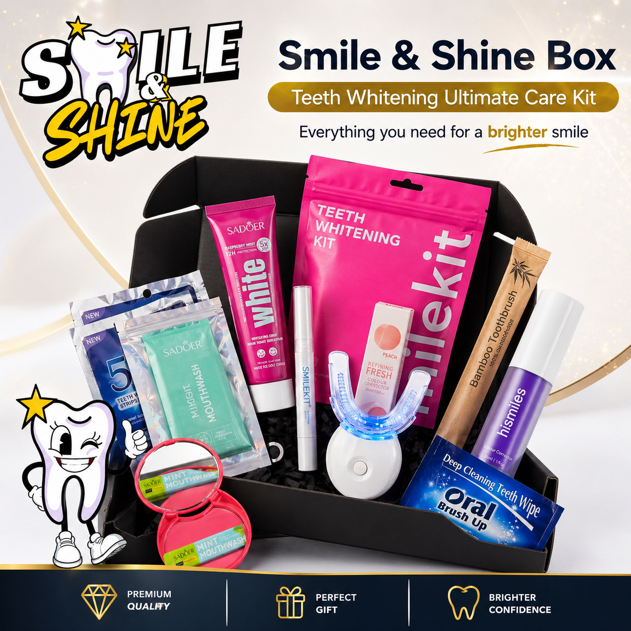 SMILE & SHINE BOX : Votre coffret de soins pour le blanchiment des dents