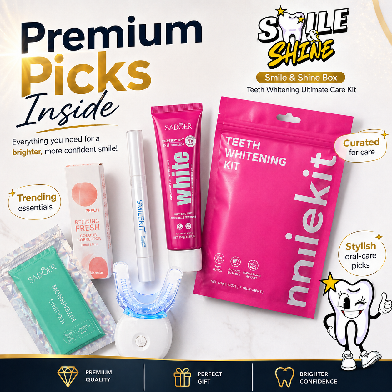 SMILE & SHINE BOX : Votre coffret de soins pour le blanchiment des dents